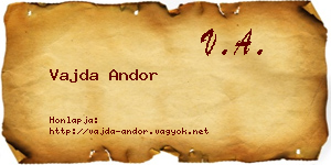 Vajda Andor névjegykártya
