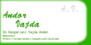 andor vajda business card